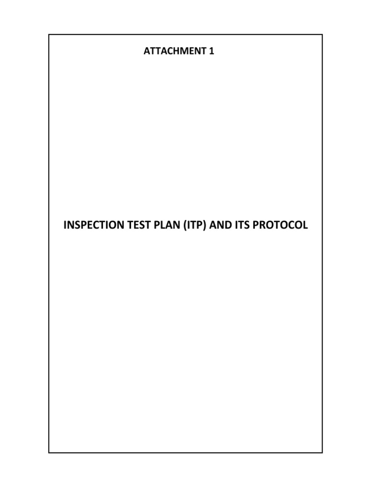 Inspection Test Plan (ITP) Overview | PDF