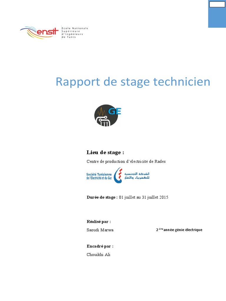 Rapport de stage à la STEG Rades | PDF | Machine électrique | Chaudière