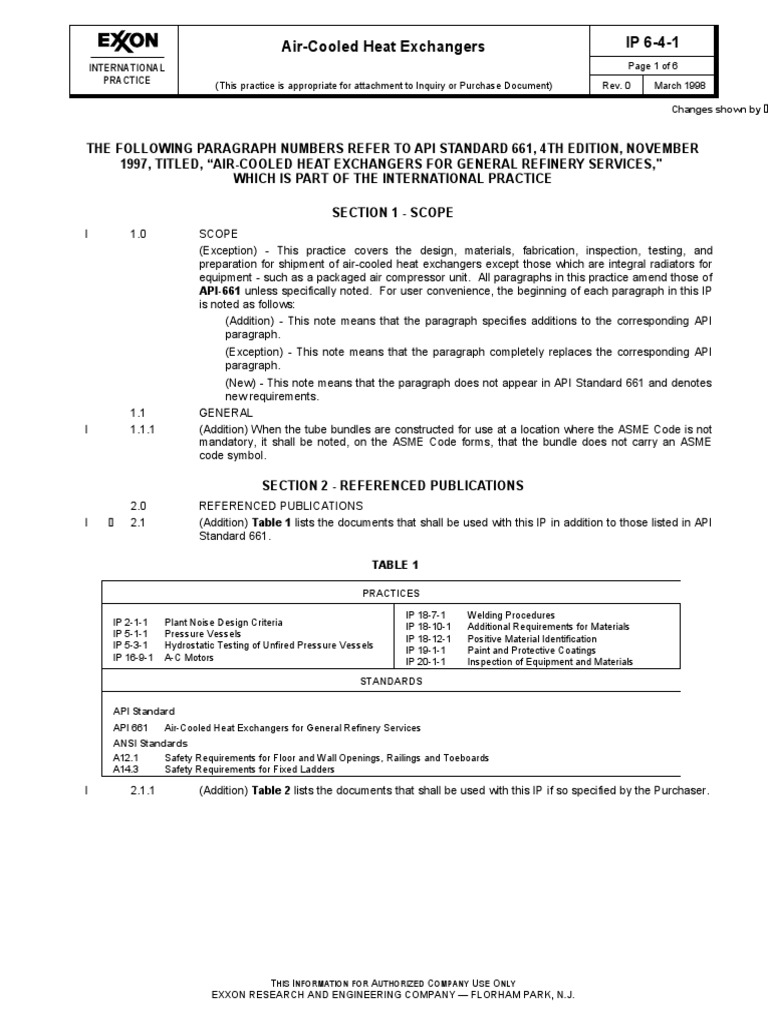 API 661 Air-Cooled Heat Exchangers Guide | PDF | Pipe (Fluid Conveyance ...