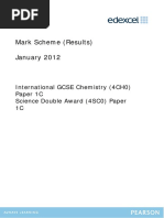 Mark Scheme (Results) January 2012: International GCSE Chemistry (4CH0) Paper 1C Science Double Award (4SC0) Paper 1C