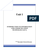 Unit 1: Introduction To Information and Communication Technology (Ict)