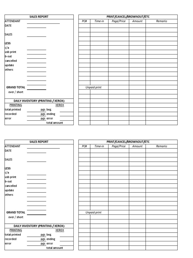 Daily Sales and Inventory Report | PDF | Computers | Technology ...