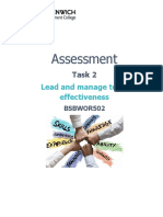 Assessment: Lead and Manage Team Effectiveness