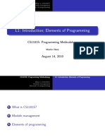 L1: Introduction Elements of Programming: CS1101S: Programming Methodology