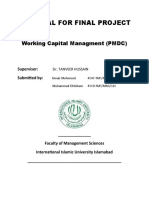 Proposal For Final Project: Working Capital Managment (PMDC)
