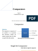 Comparators: Unit-3 Combinational Logic