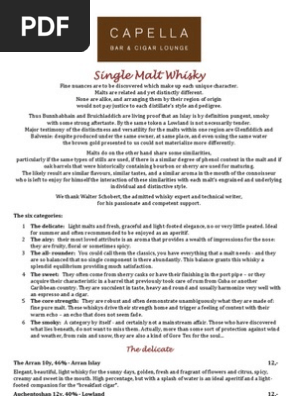 Single Malt Whiskey Menu Breidenbacher Hof Dusseldorf Germany Whisky Barrel