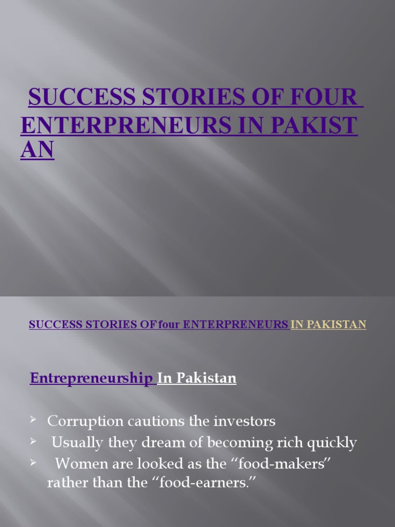 Success Stories of Top Pakistani Entrepreneurs | PDF | Entrepreneurship ...
