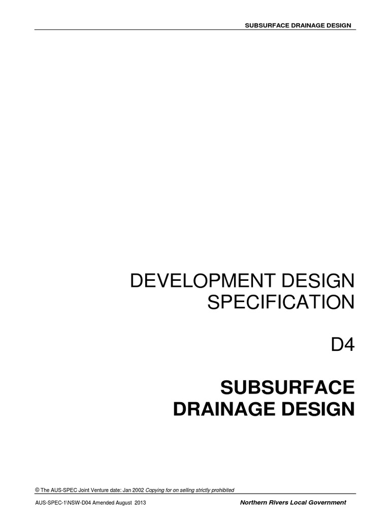 Development Design Specification D4 | PDF | Drainage | Pipe (Fluid ...