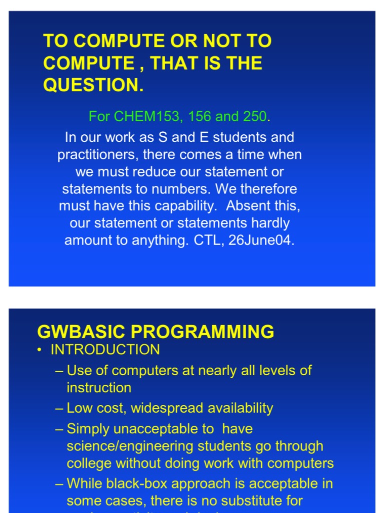 Gwbasic Pdf Trigonometric Functions Exponential Function