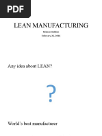 Lean Manufacturing: Reimon Doblon February 26, 2016