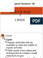 Biological Chemistry 1B: Week 6 & Week 7 Lipids