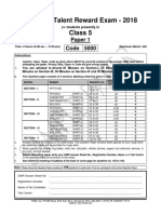 FIITJEE Talent Reward Exam Questions