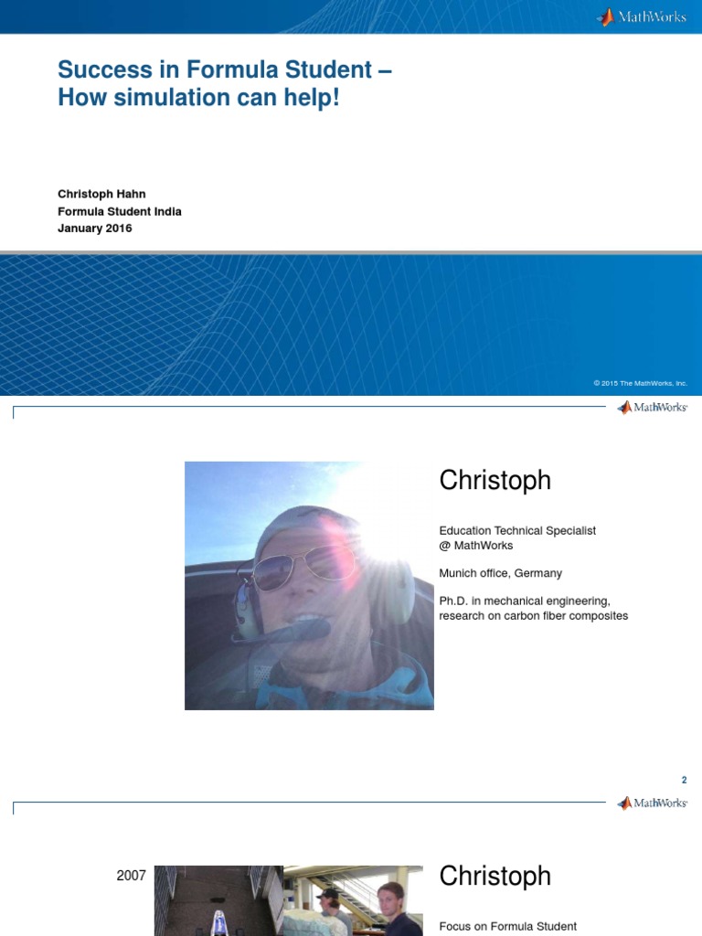 MathWorks Presentation - ChristophHan - FSI - Jan2016 | PDF | Matlab ...