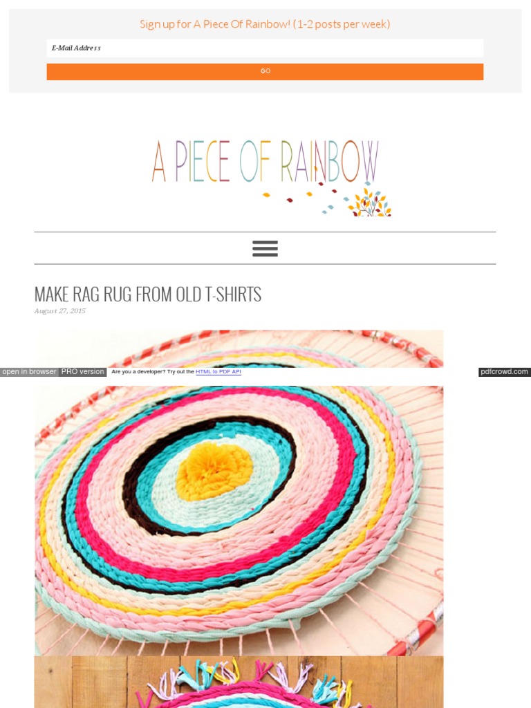 WWW Apieceofrainbow Com Make Rag Rug From Old T Shirts PDF | PDF | Html ...