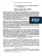 A study of mass transfer in electropolishing of copper