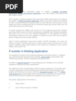 P Number in Welding Application: Welding Procedure Specification Welding Performance Qualification