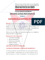 Tema 6 - Ejecución de La Auditoría Financiera PDF