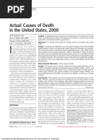 Actual Causes of Death in The United States, 2000: Special Communication