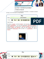 Learning Activity 1 / Actividad de Aprendizaje 1 Evidence: My Profile / Evidencia: Mi Perfil