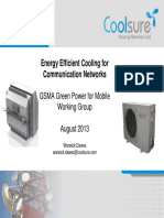 Energy Efficient Cooling For Communication Networks: GSMA Green Power For Mobile Working Group August 2013