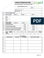 Company Information Form: All Sections Marked With An Asterisk " " Are Compulsory To Complete