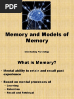 Memory and Models of Memory