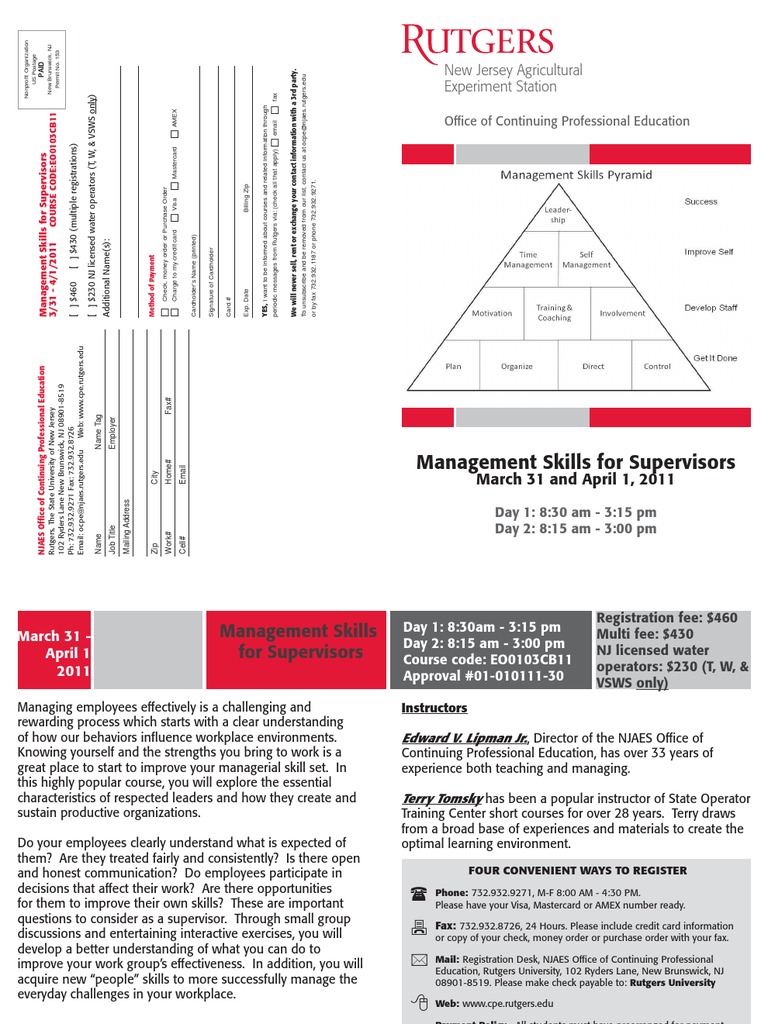 Management Skills Course for Supervisors | PDF | Visa Inc. | American ...