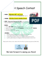 4-H Speech Contest Flyer 2011