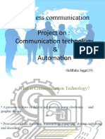 Business Communication Project On: Communication Technology & Automation