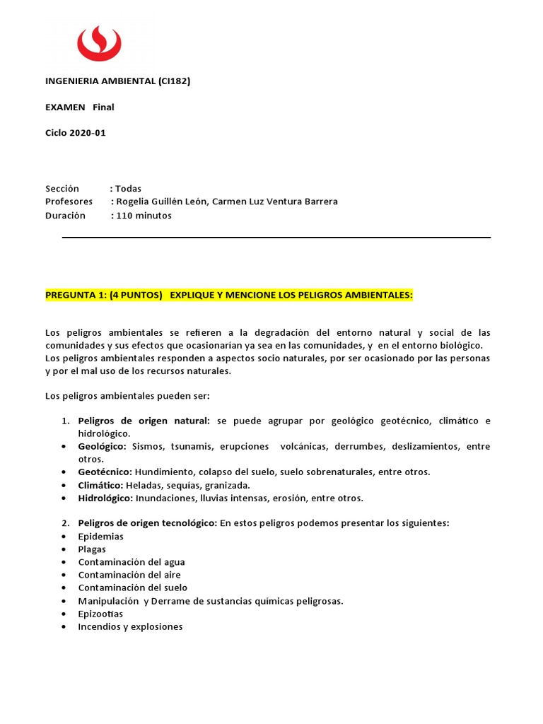 Rosas Fetta - Examen Final | PDF | Evaluación de impacto ambiental ...