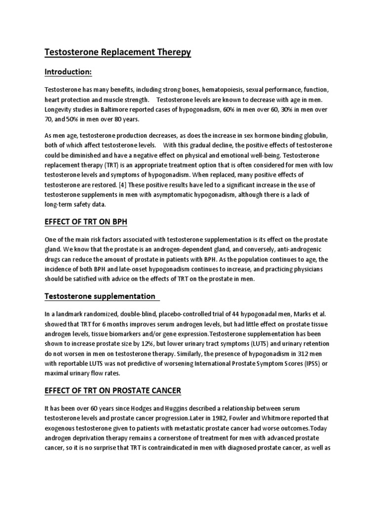 Testosterone Replacement Therapy Insights | PDF