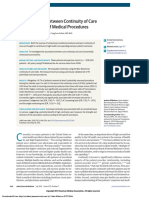 The Assocaition Between Continuity of Care and Overuse of Medical Procedures