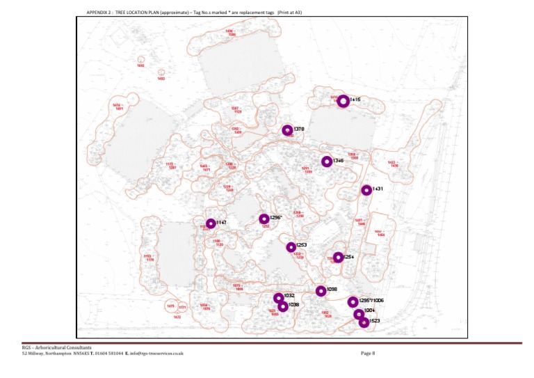 Tree Location Plan for RGS Services | PDF
