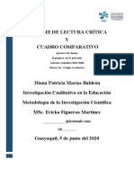 Informe de Lectura Crítica Y Cuadro Comparativo