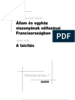 Állam És Egyház Viszonyának Változásai Franciaországban. Laicitás.