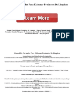 Manual de Formulas para Elaborar Productos de Limpieza