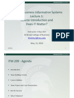 ITM 209 Business Information Systems Course Introduction and Does IT Matter?