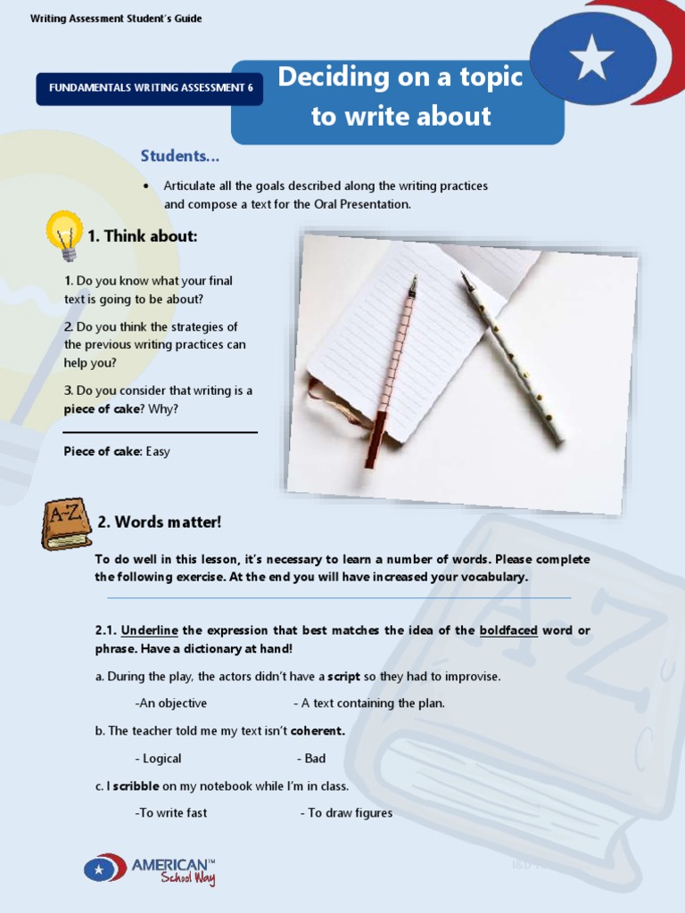 Writing Assessment Guide for Students | PDF | Punctuation | Word