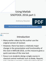 Using Matlab Sisotool 2016 - Part 1