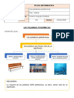 Ficha Informativa de Palabras Polisémicas