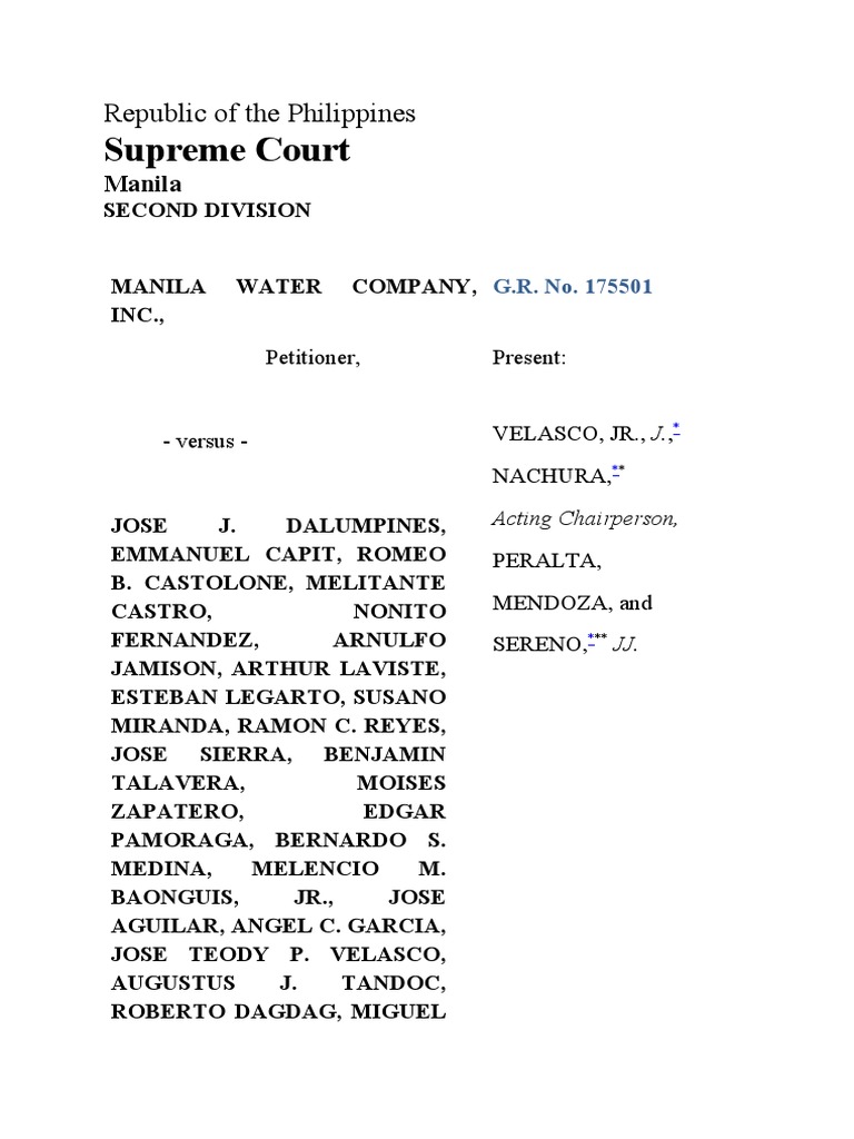 Manila Water Employment Dispute Case | PDF | Independent Contractor ...