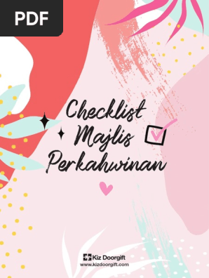 Checklist Majlis Perkahwinan By Kiz Doorgift Pdf Pdf