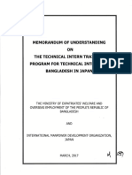 MOU Technical Intern Training Bangladesh Japan