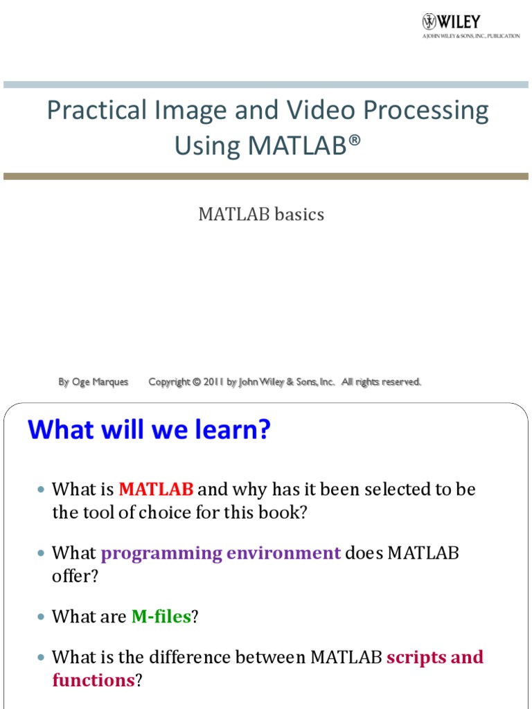 Practical Image and Video Processing Using MATLAB® | PDF | Matlab ...