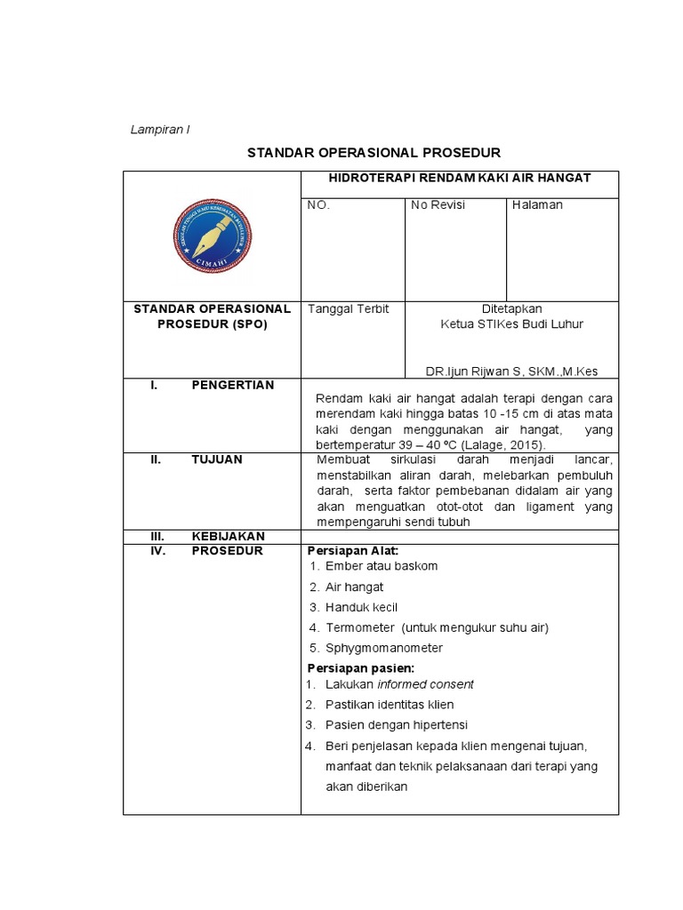 Sop Rendam Kaki | PDF
