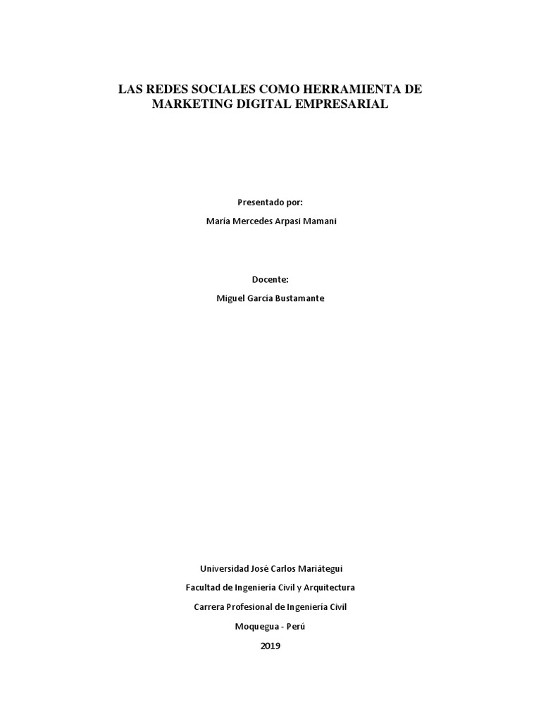 Redes Sociales en Marketing Digital | PDF | Servicio de redes sociales ...
