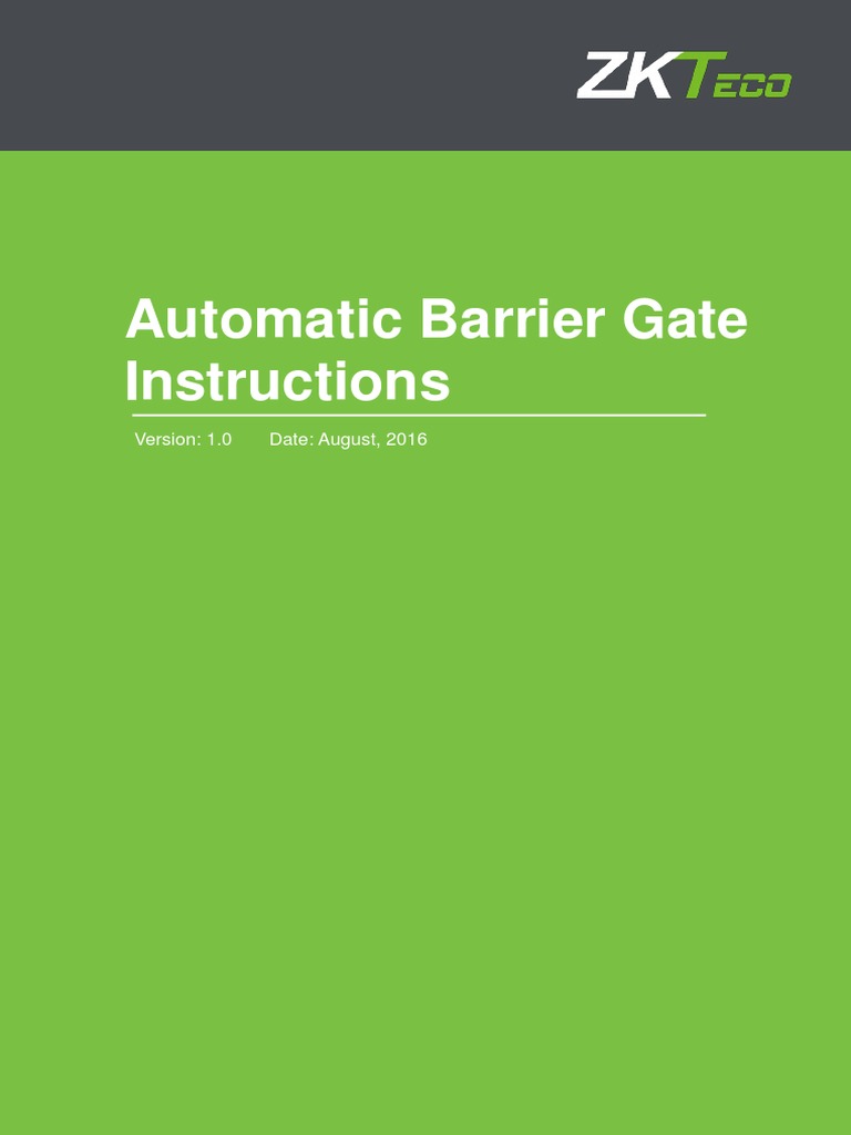 Automatic Barrier Gate Installation Guide | PDF | Electric Motor | Screw