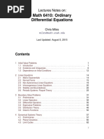 Math 6410: Ordinary Differential Equations: Lectures Notes On