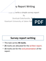 Survey report writing